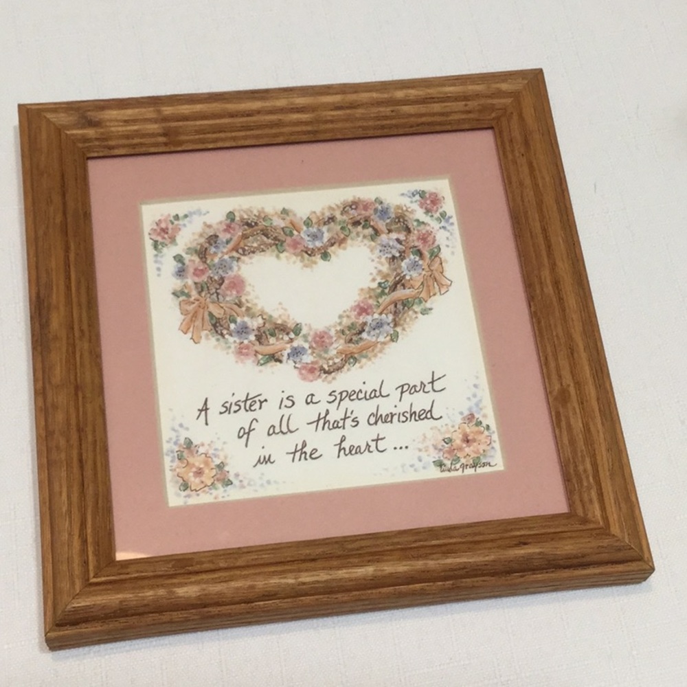 Wooden Framed Sister Quote
